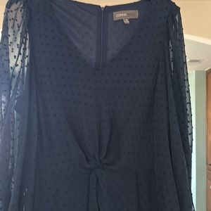Donna Rico NY Mid length dress. New with tags. Size 12 Dark Blue 51 in long.